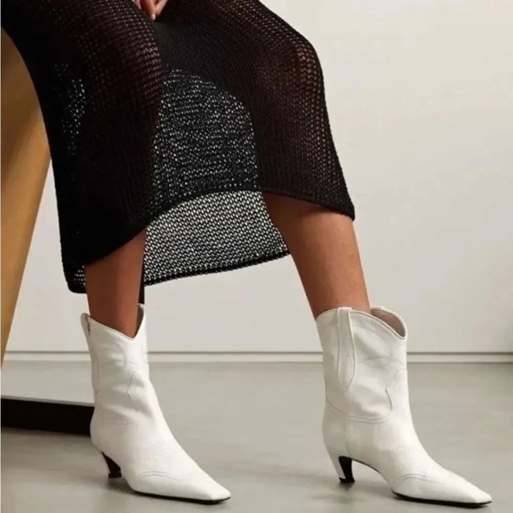 KHAITE ‘The Dallas’ Western Cowboy Leather Ankle Boots $1845
